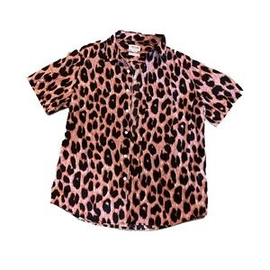 cheetah print button down